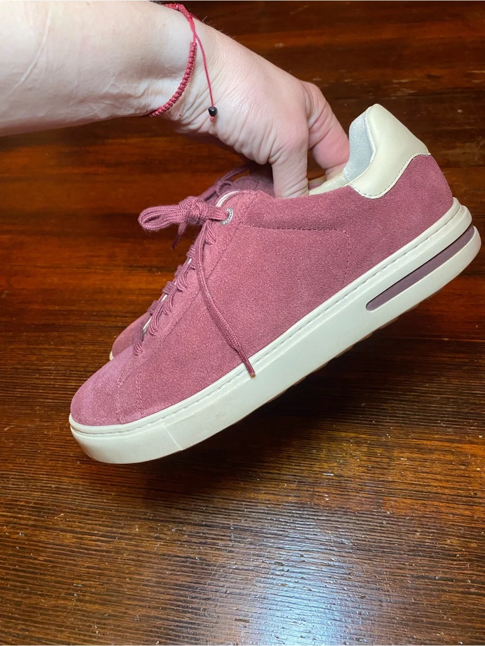 EUC 38 Birkenstock Bend Low Suede Leather Sneaker in Zinfandel colorway